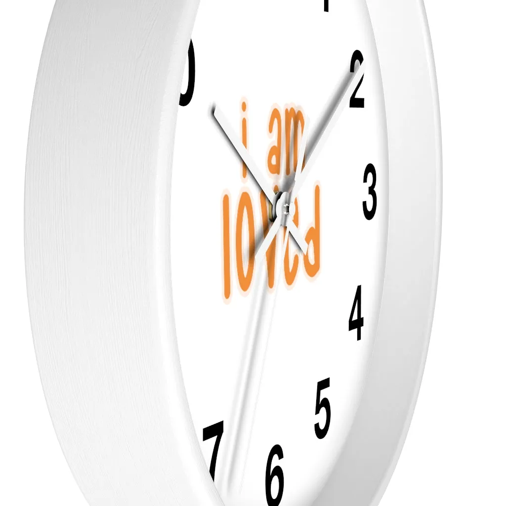Affirmation Feminist pro choice Wall clock - I am loved orange with effects