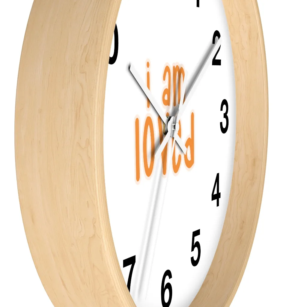 Affirmation Feminist pro choice Wall clock - I am loved orange with effects