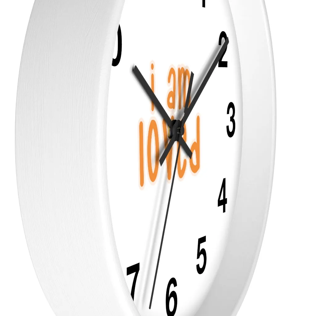 Affirmation Feminist pro choice Wall clock - I am loved orange with effects