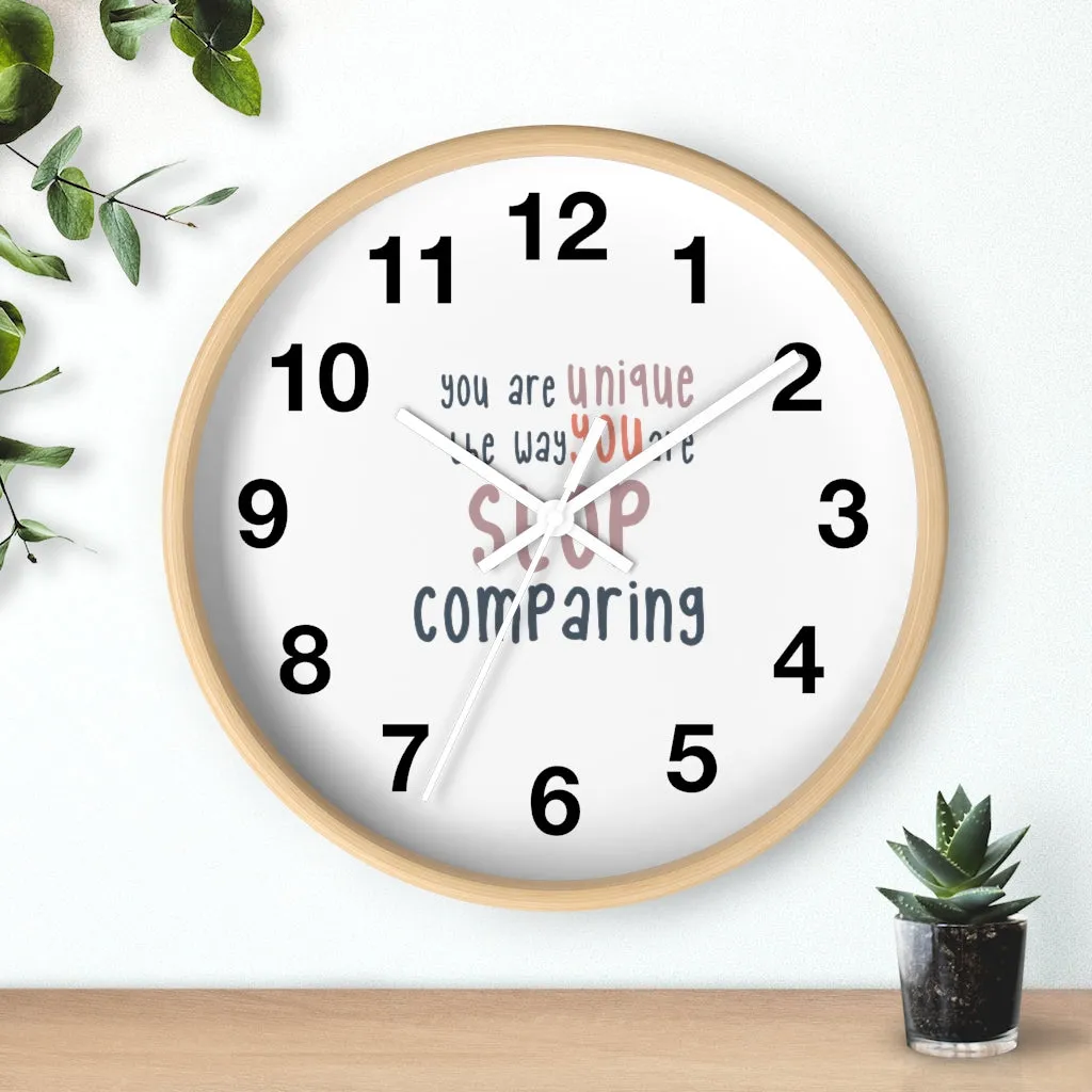 Affirmation Feminist pro choice Wall clock - I am me only me pink with coral