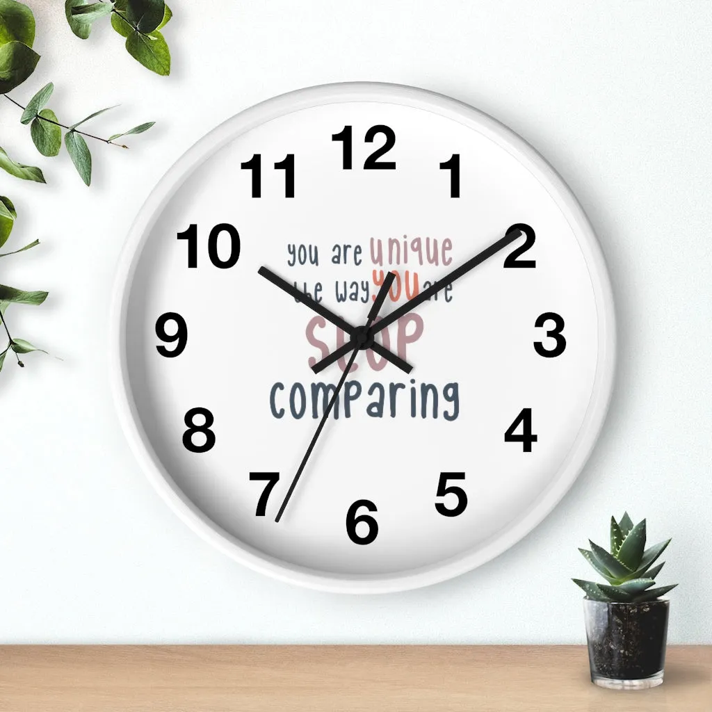 Affirmation Feminist pro choice Wall clock - I am me only me pink with coral