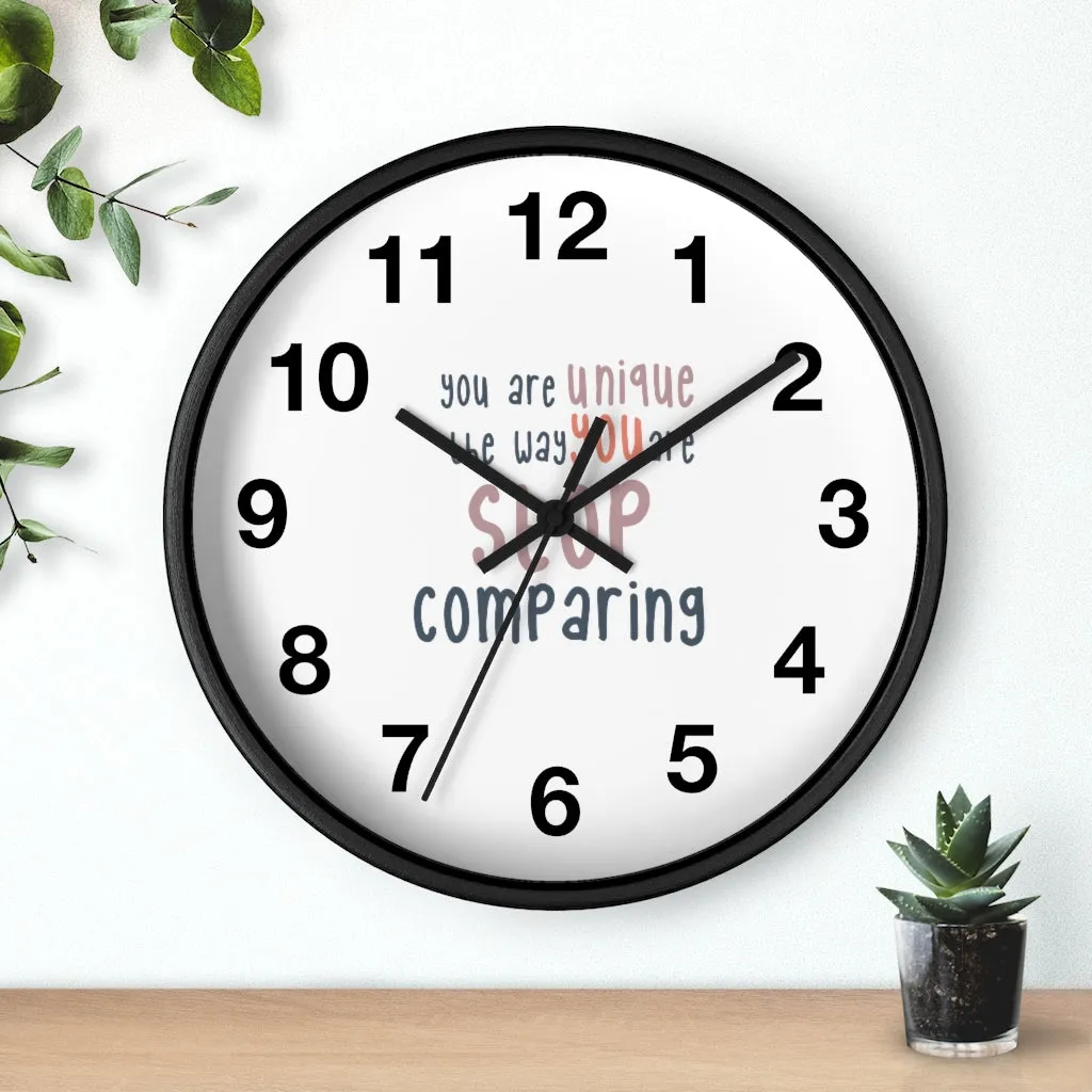 Affirmation Feminist pro choice Wall clock - I am me only me pink with coral