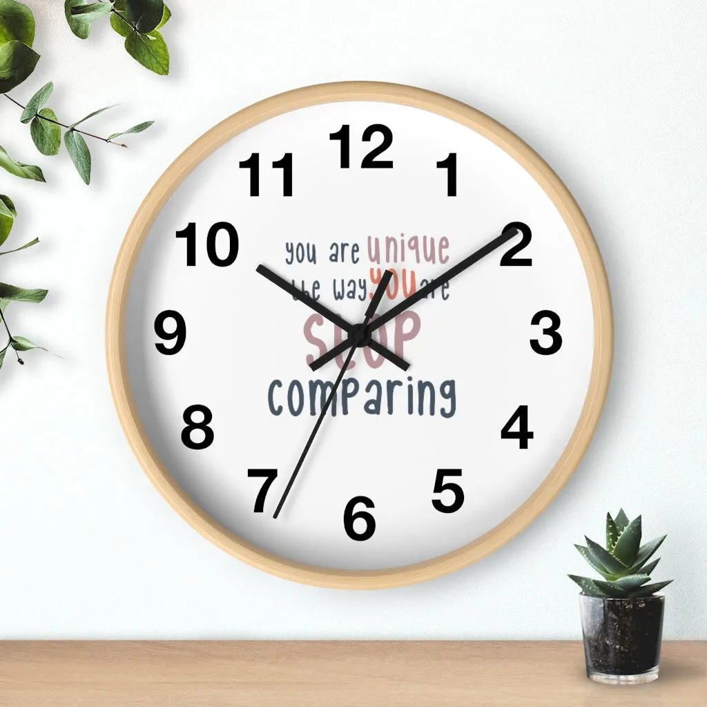 Affirmation Feminist pro choice Wall clock - I am me only me pink with coral