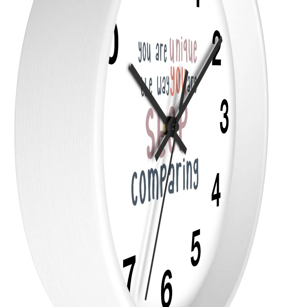 Affirmation Feminist pro choice Wall clock - I am me only me pink with coral
