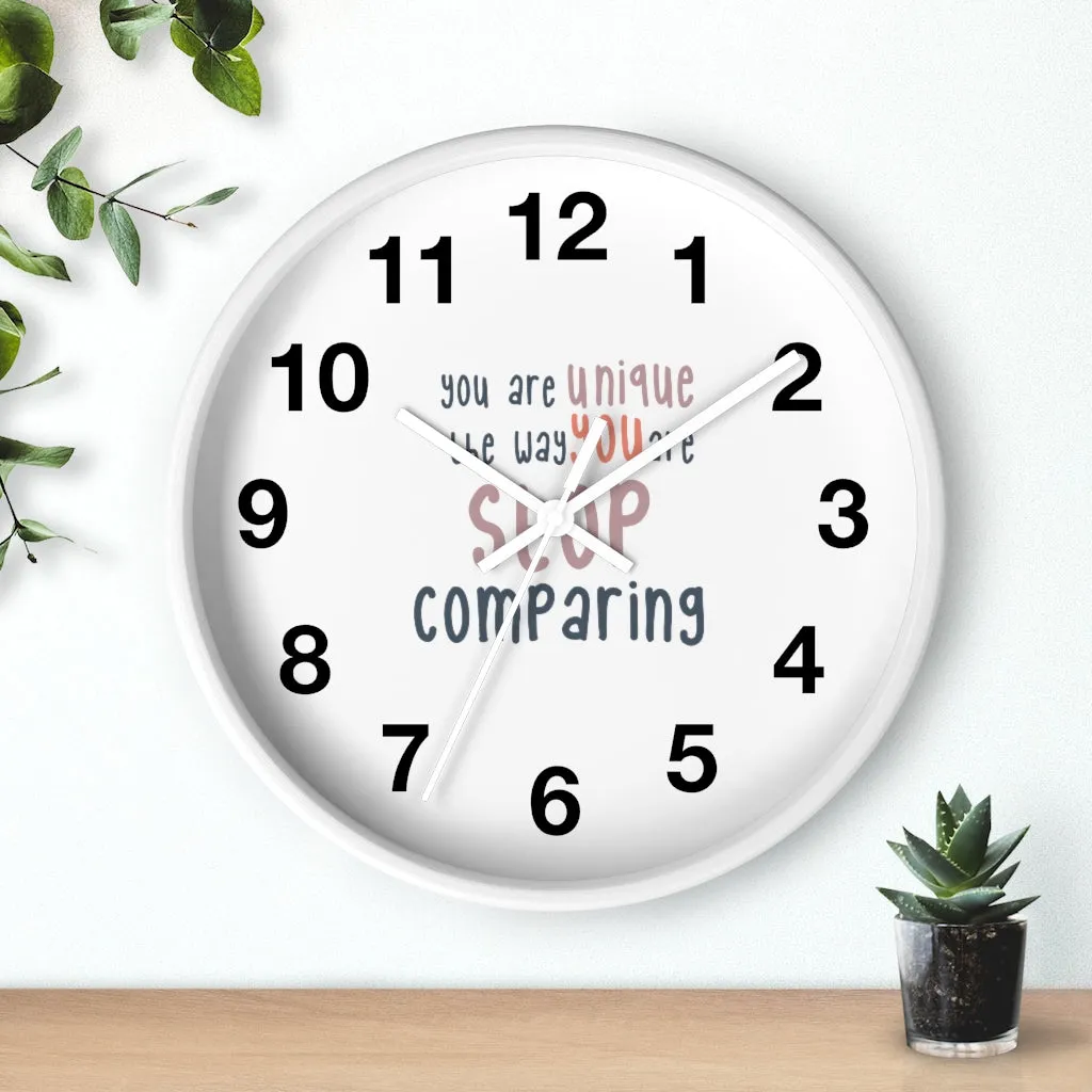 Affirmation Feminist pro choice Wall clock - I am me only me pink with coral