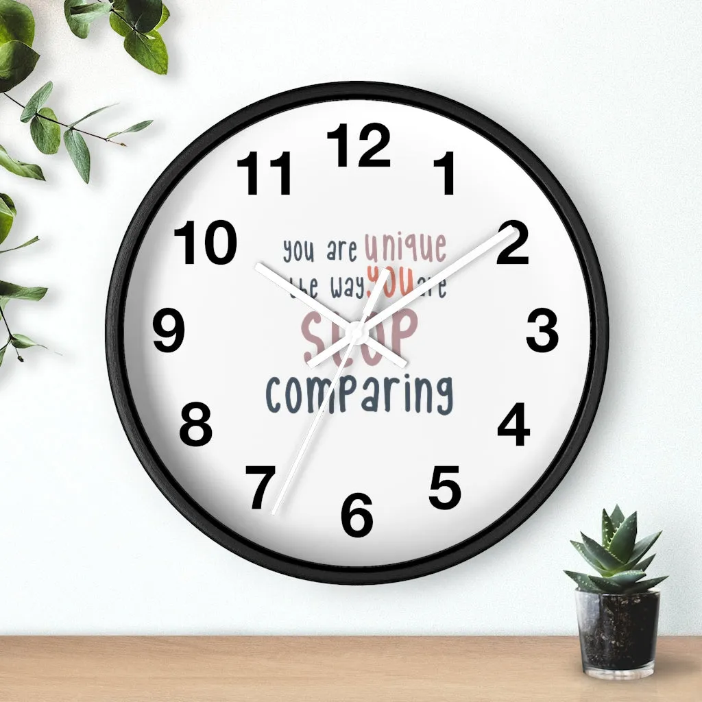 Affirmation Feminist pro choice Wall clock - I am me only me pink with coral