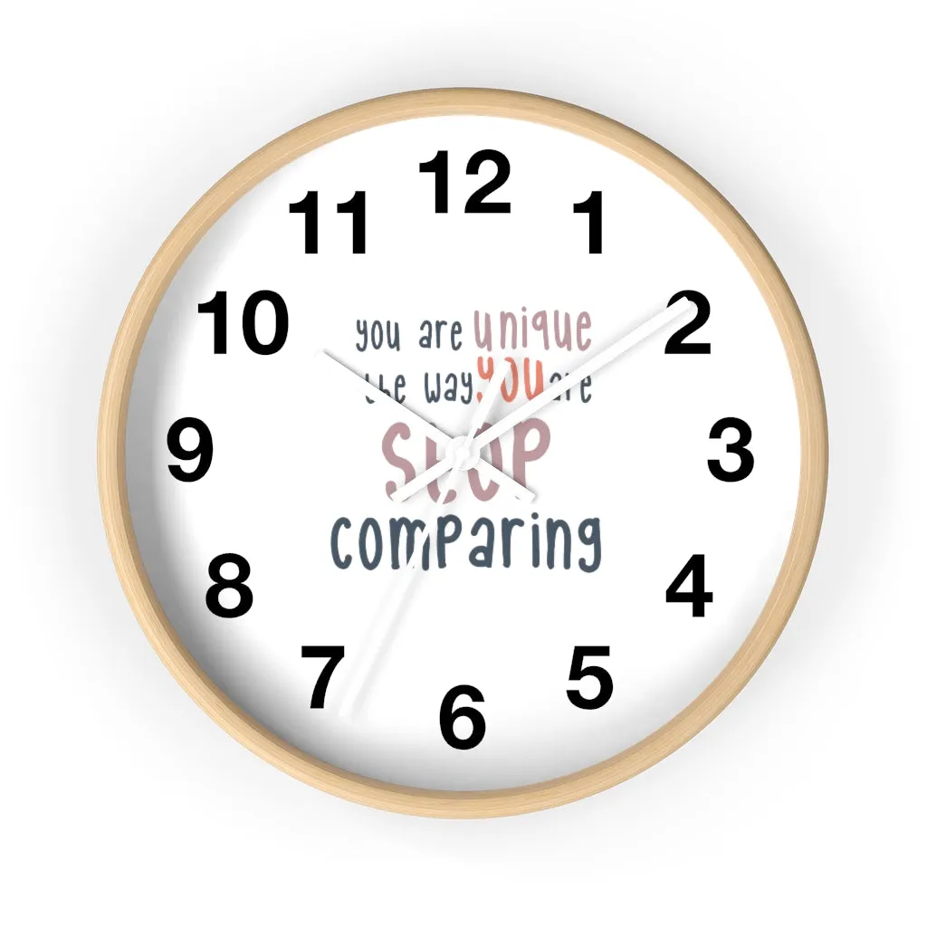 Affirmation Feminist pro choice Wall clock - I am me only me pink with coral
