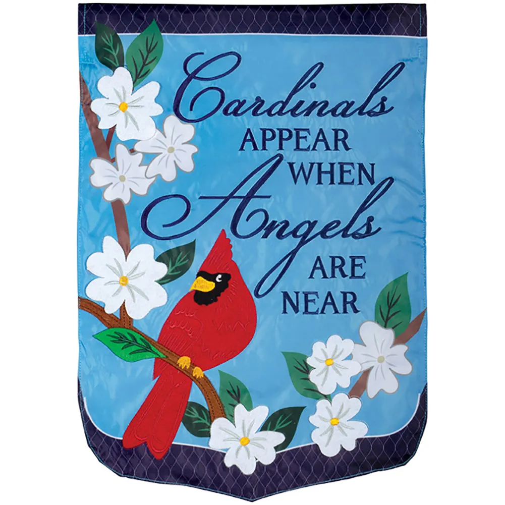 Angels are Near Appliqued Garden Flag