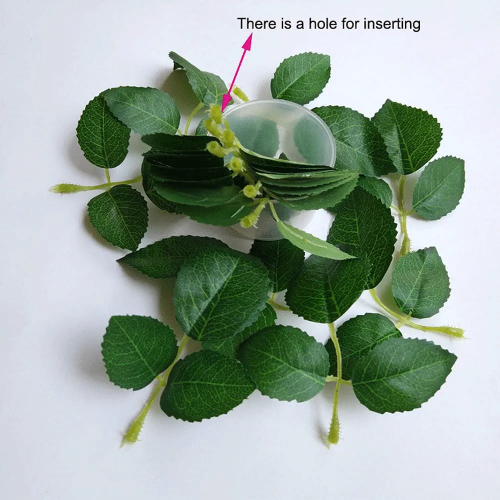 Artificial Silk Rose Leaves 10 pcs - Green