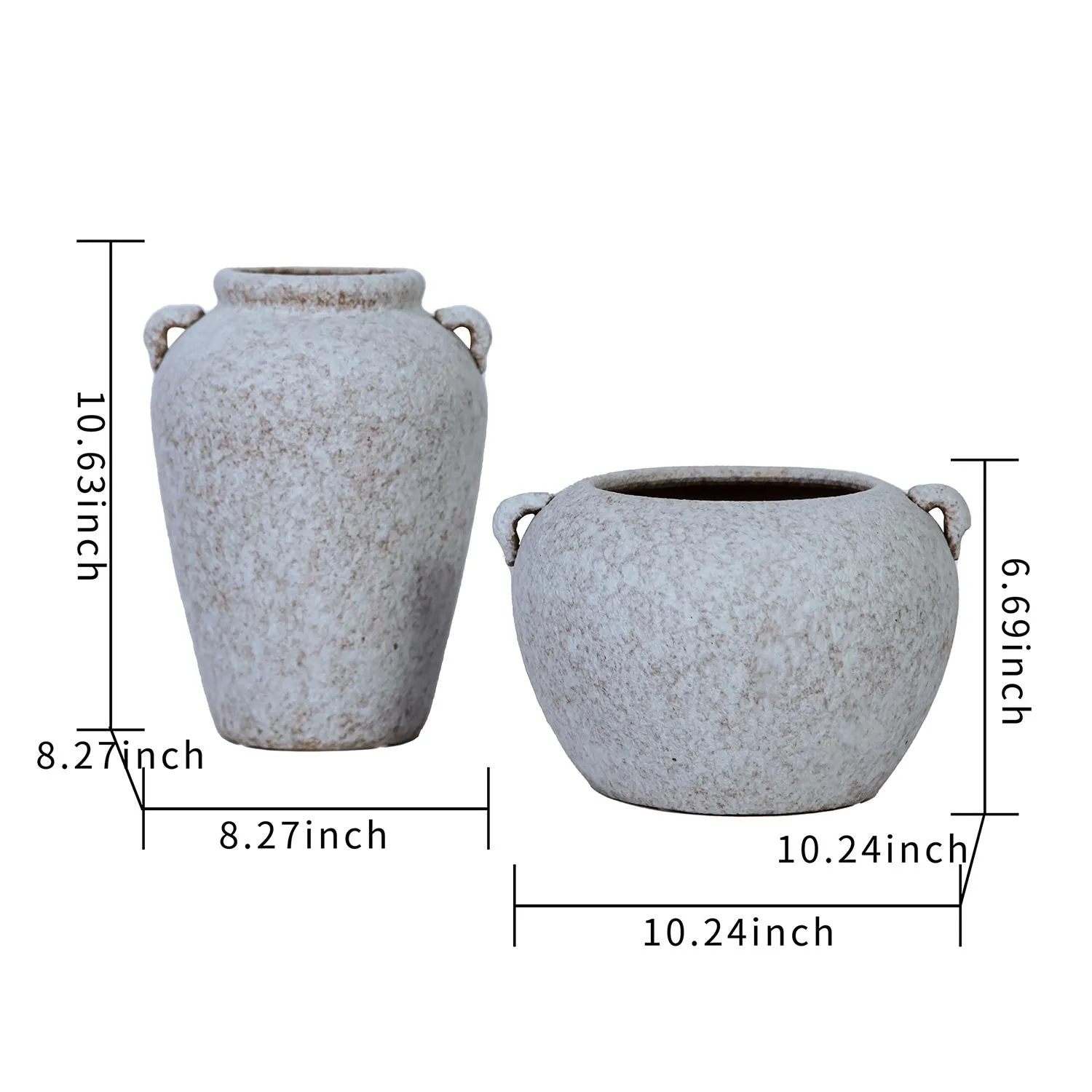 Artisan Ceramic Grey Stone Vase - Country Charm for Your Home
