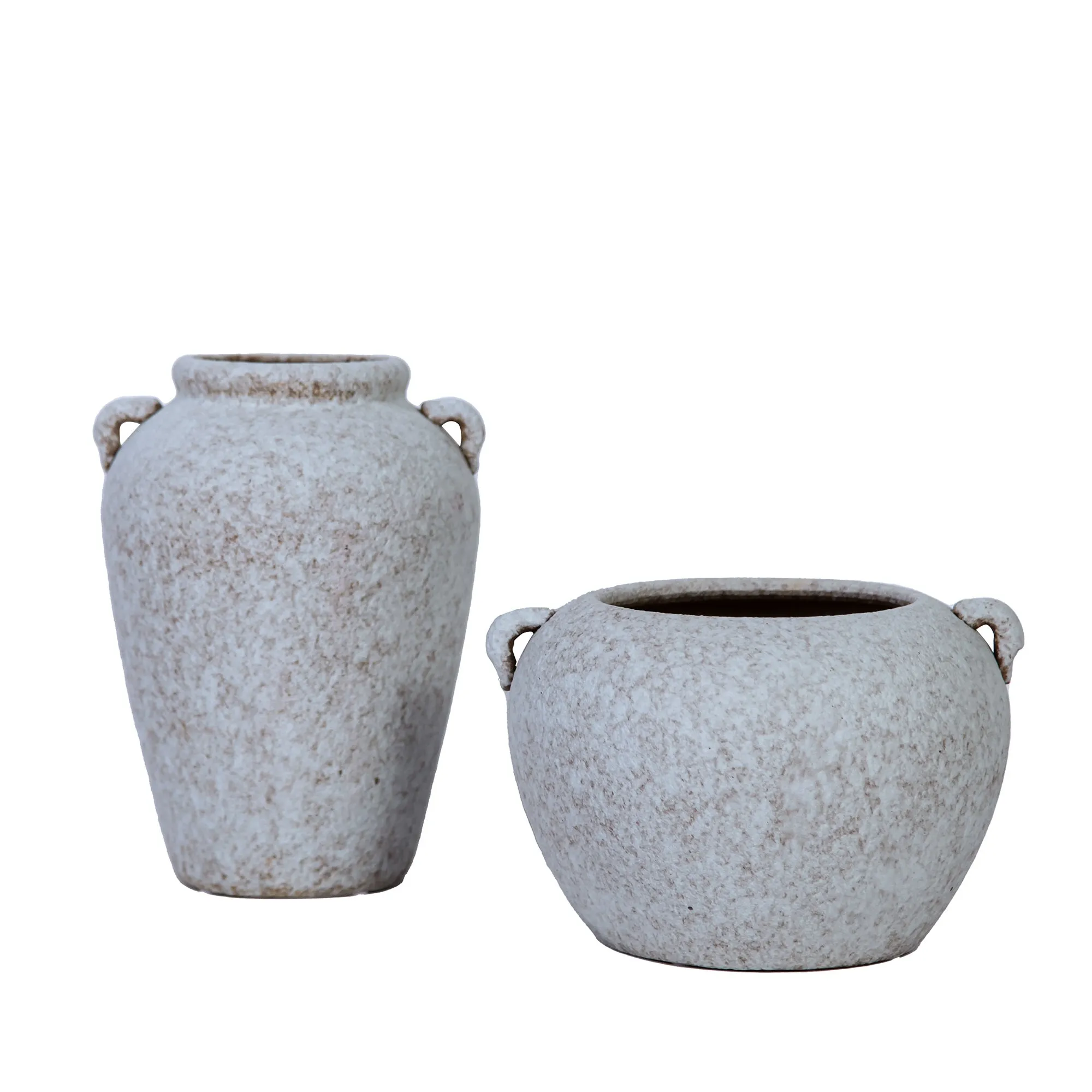 Artisan Ceramic Grey Stone Vase - Country Charm for Your Home