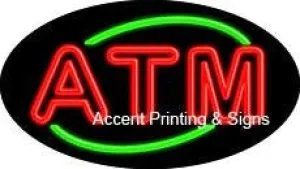 ATM Flashing Handcrafted Real GlassTube Neon Sign