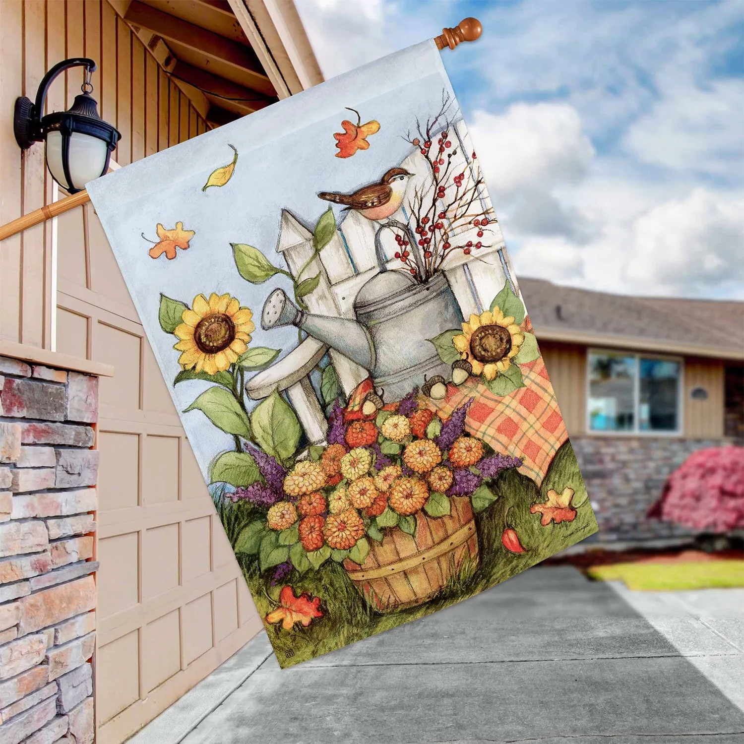 Autumn Garden House Flag