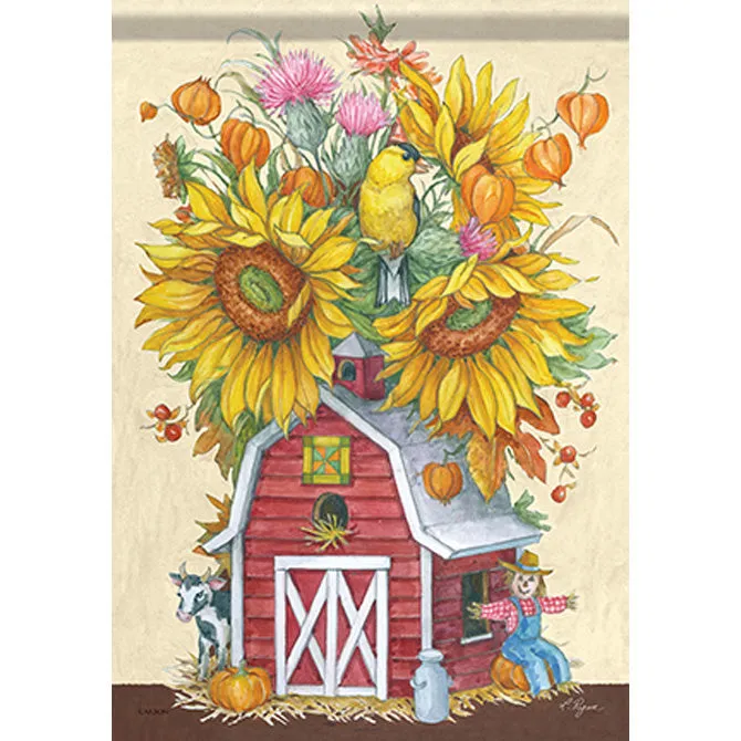 Barn Bouquet Garden Flag