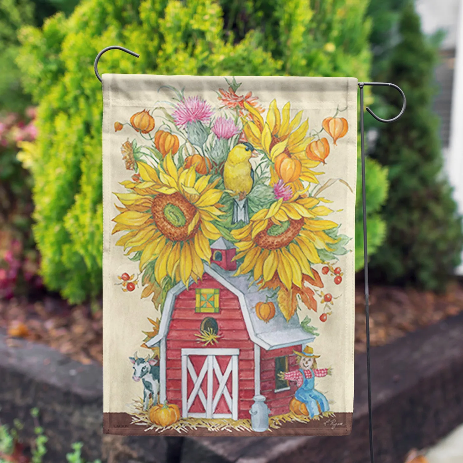 Barn Bouquet Garden Flag