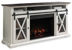 Bewster 69" TV Stand with Firebox - White