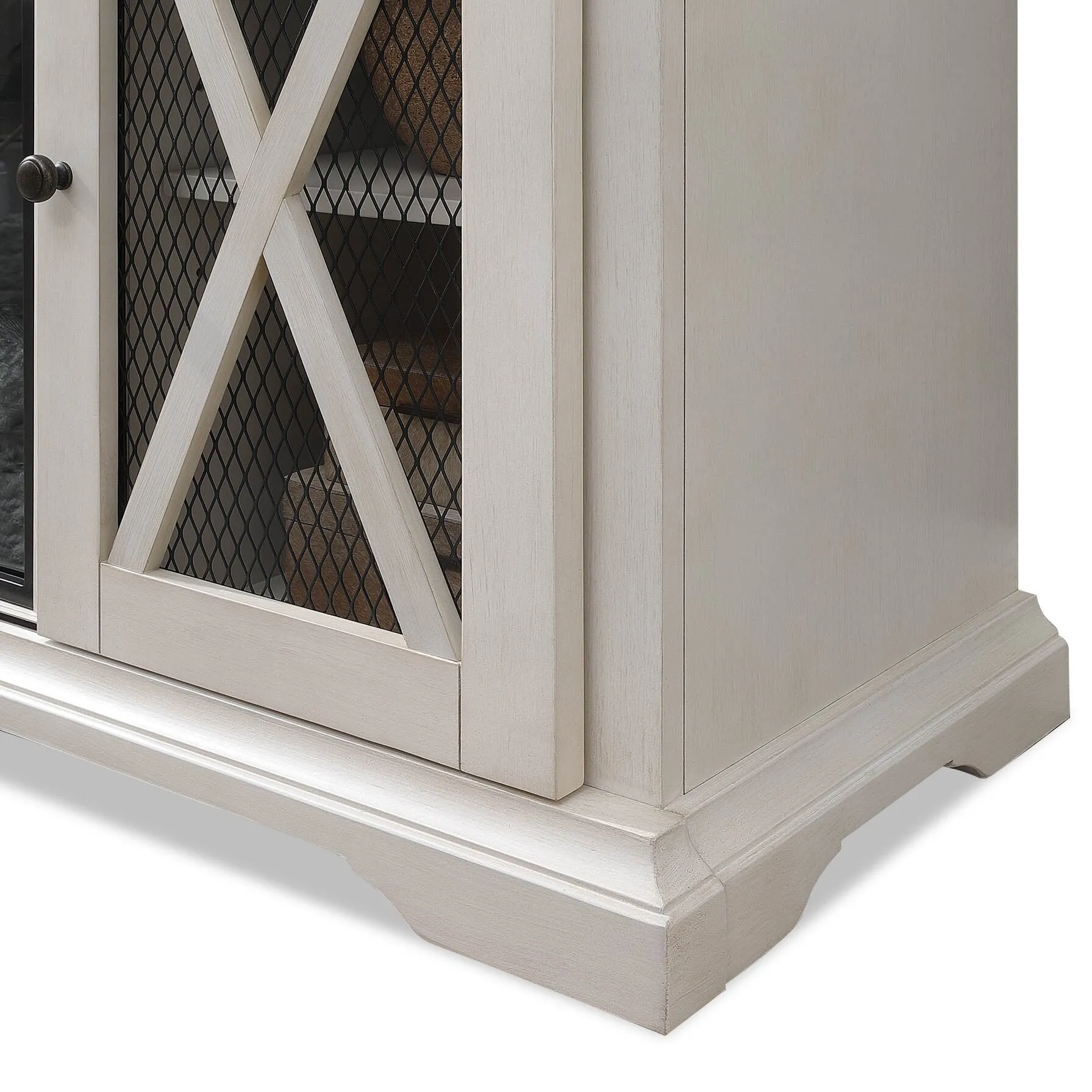 Bewster 69" TV Stand with Firebox - White