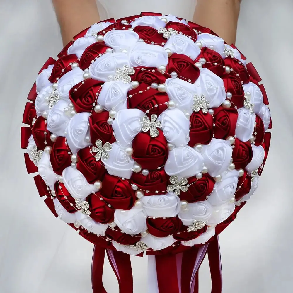Big Luxurious Silk Ribbon Rose Bouquet which can be made to your desired color