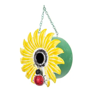 Birdhouse Sunflower with Lady Bug