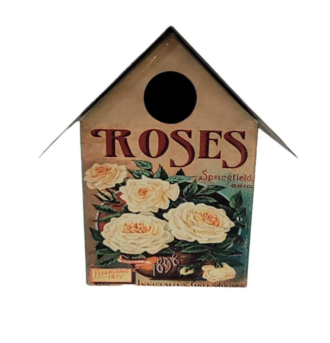 Birdhouse Yard and Garden Roses Tin Roof Birds Nest Farm Life
