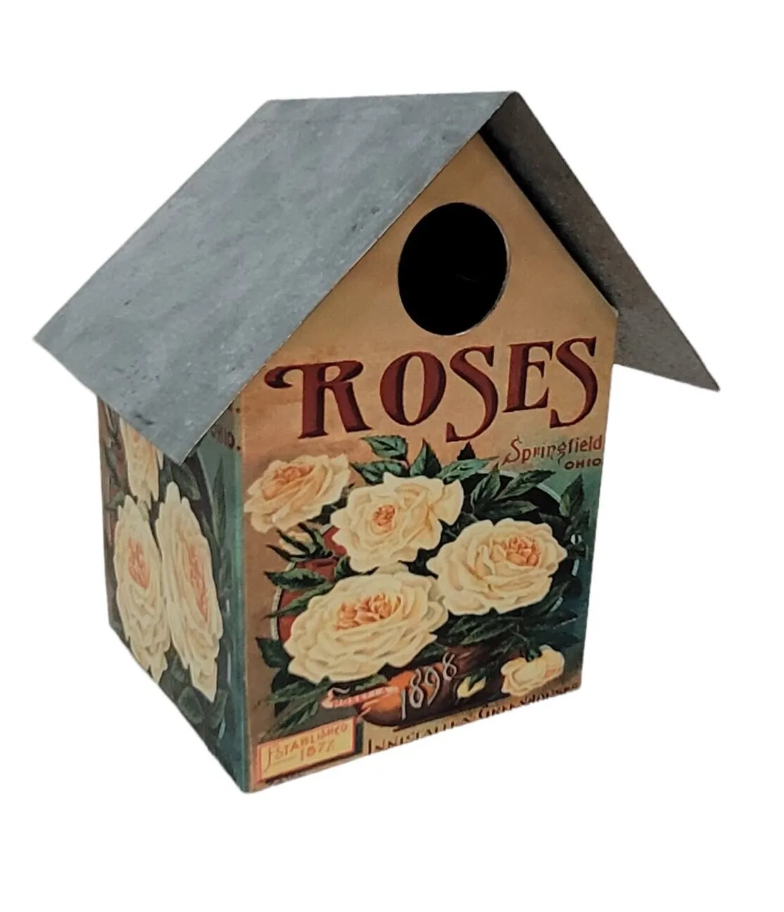 Birdhouse Yard and Garden Roses Tin Roof Birds Nest Farm Life