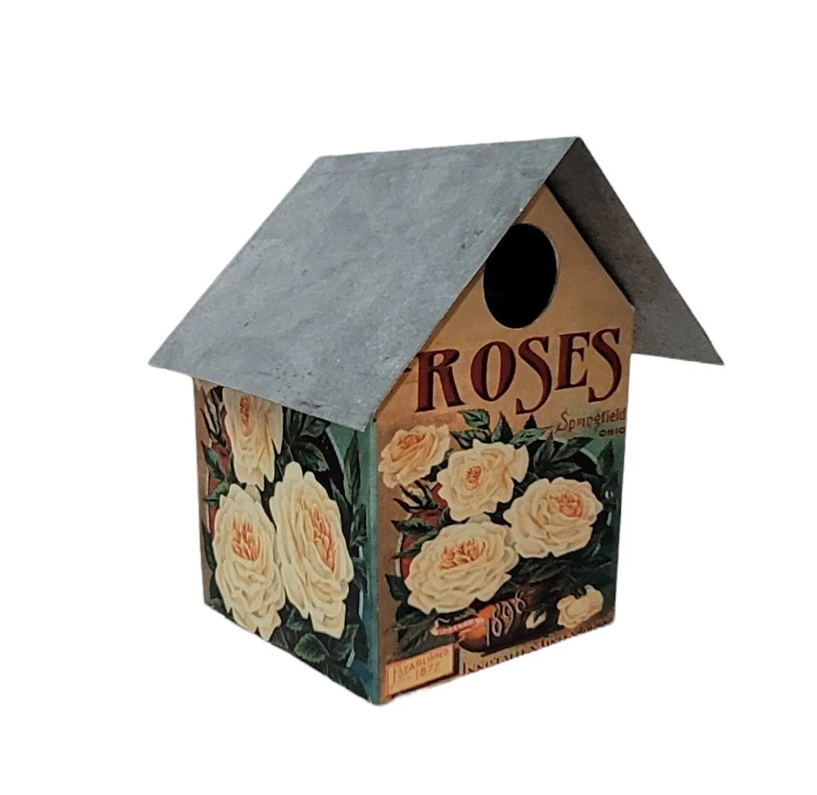 Birdhouse Yard and Garden Roses Tin Roof Birds Nest Farm Life