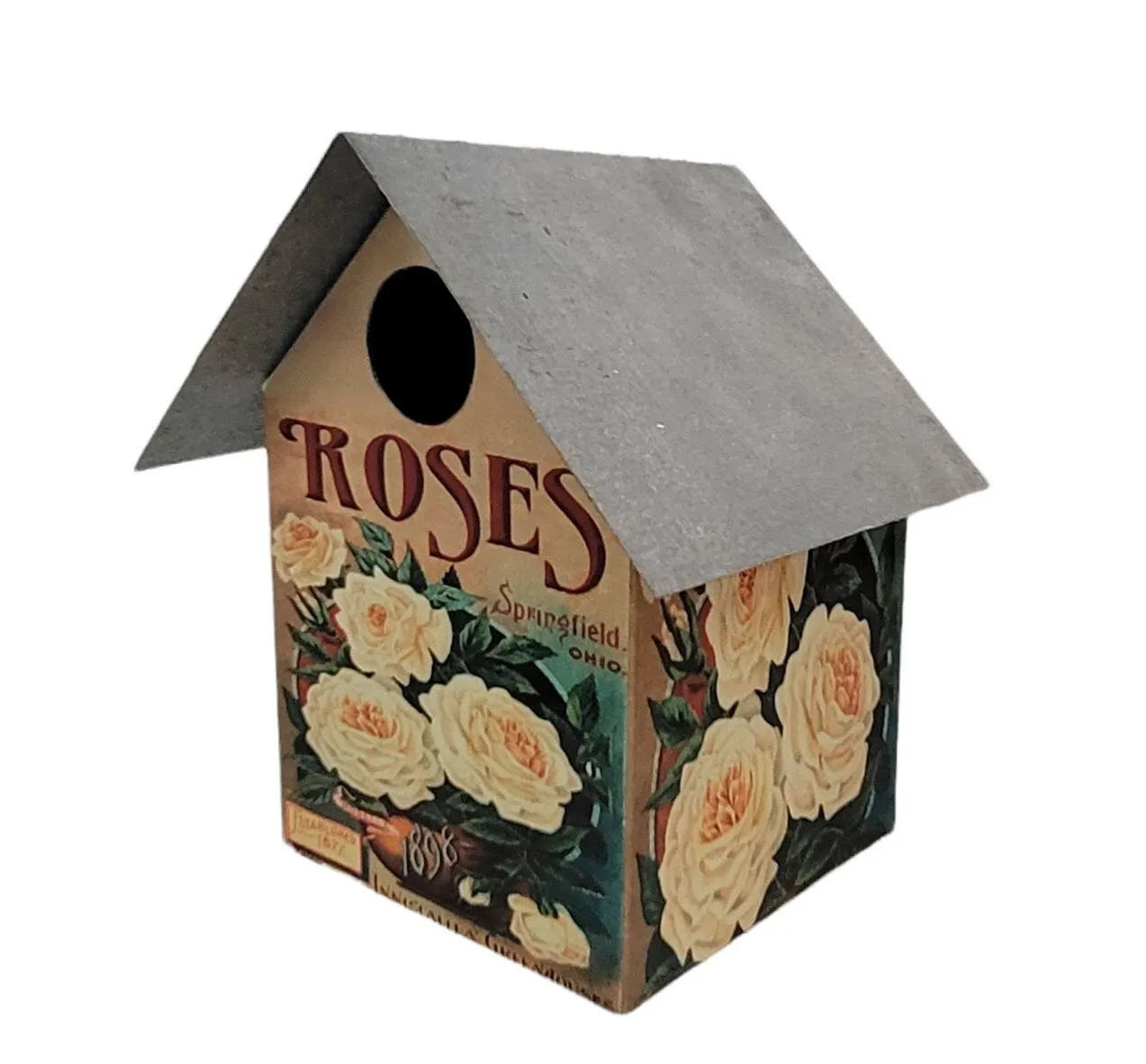 Birdhouse Yard and Garden Roses Tin Roof Birds Nest Farm Life
