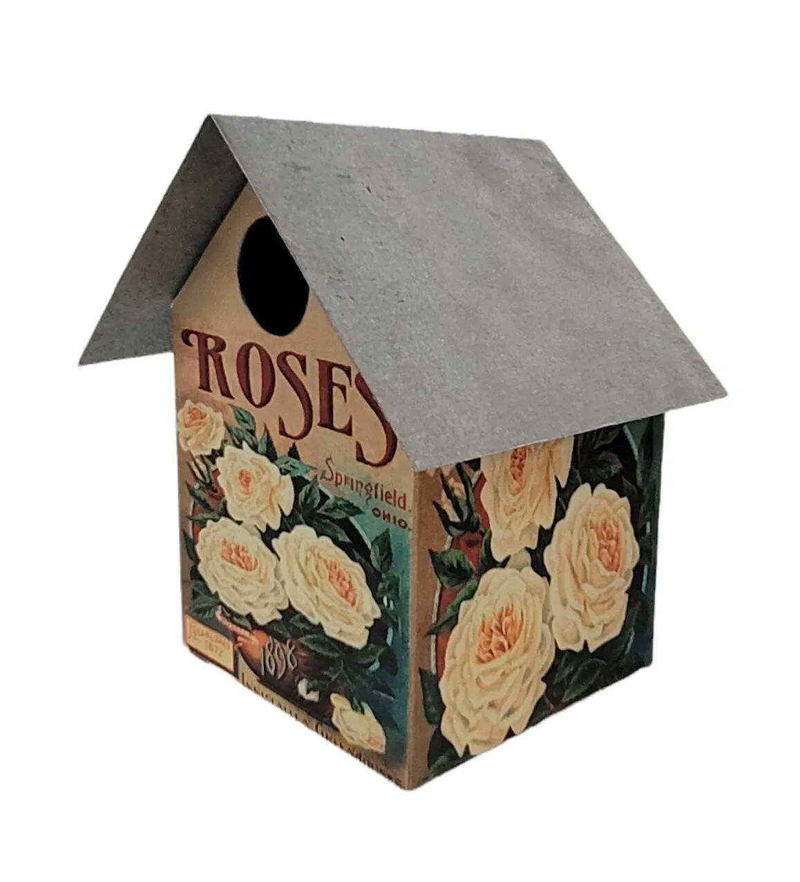 Birdhouse Yard and Garden Roses Tin Roof Birds Nest Farm Life