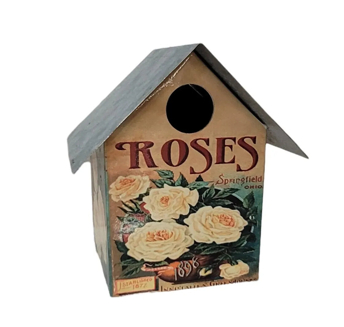 Birdhouse Yard and Garden Roses Tin Roof Birds Nest Farm Life