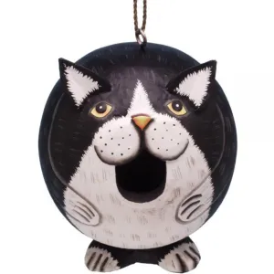 Black & White Cat Ball Birdhouse