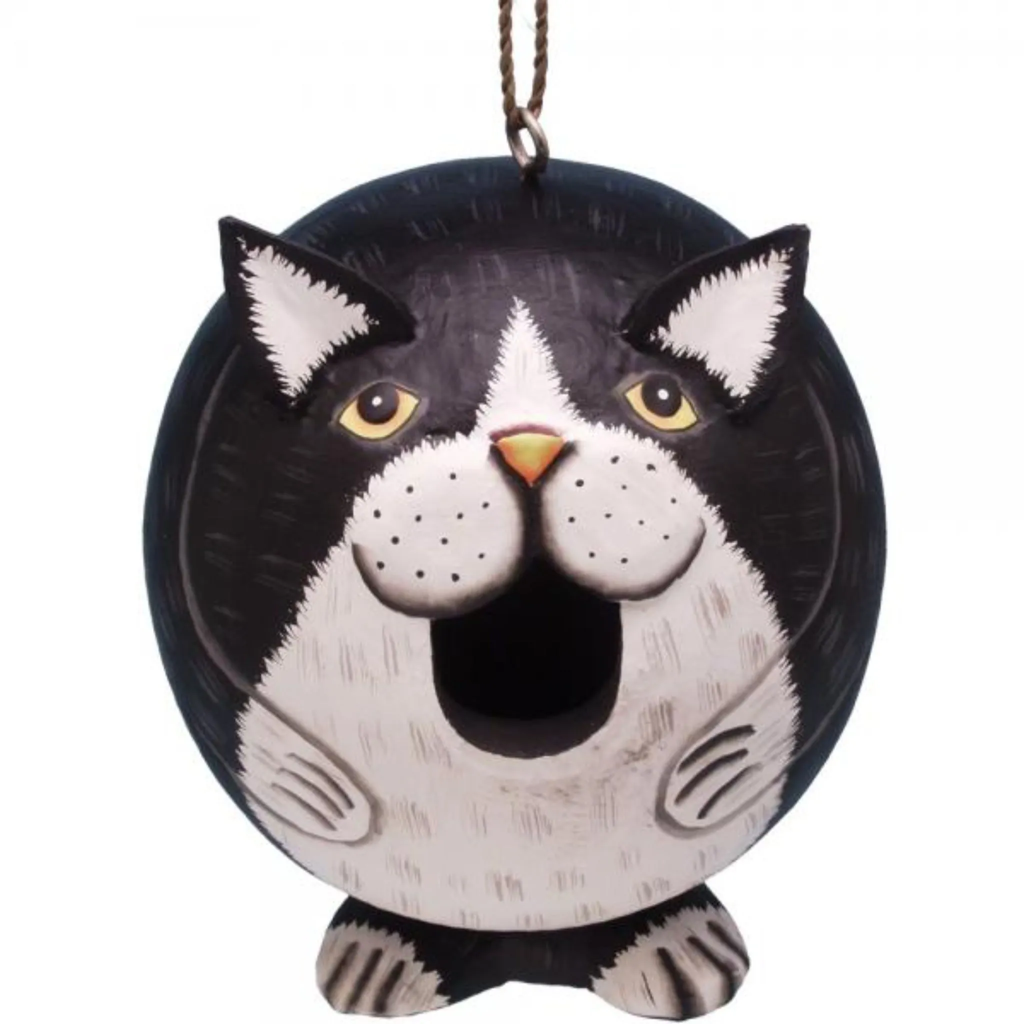 Black & White Cat Ball Birdhouse