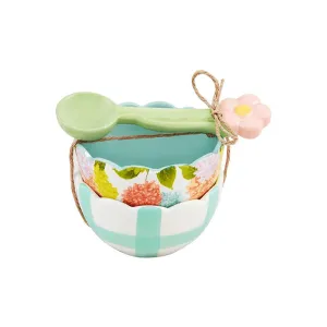 Blue Floral Fruit Tidbit Set