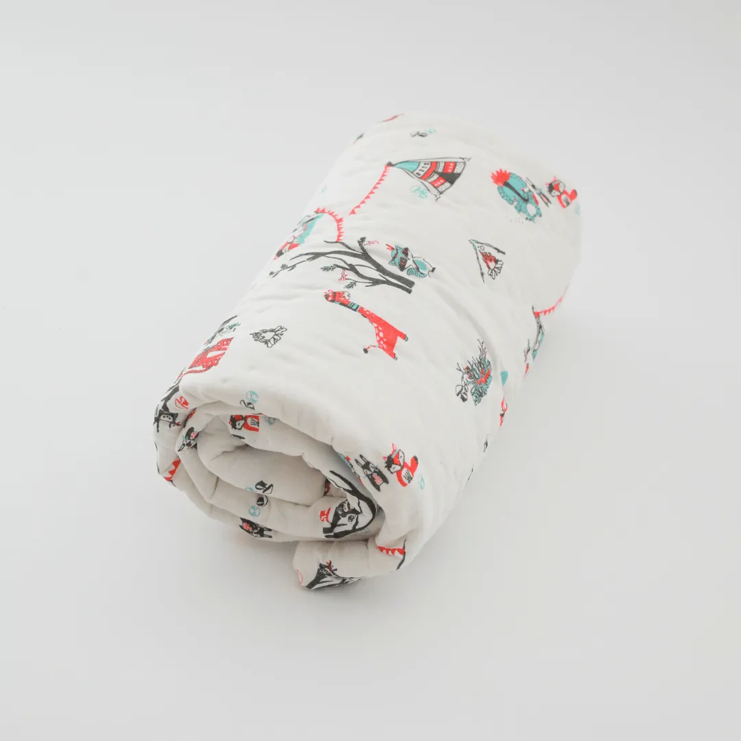 Bohemian Cuddle Handcrafted Muslin Baby Quilt