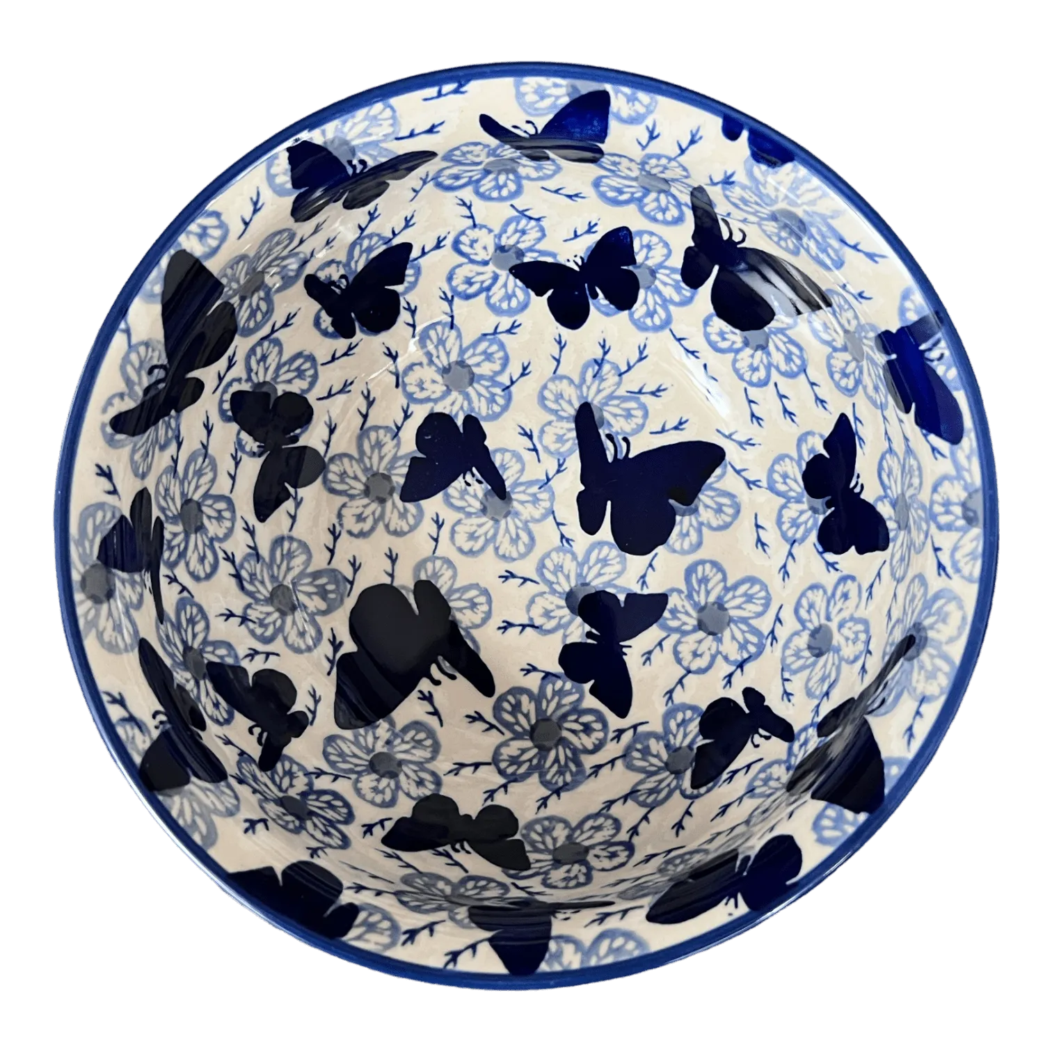 Bowl, Round, 7.75" in "Blue Butterfly" by Manufaktura | M085U-AS58