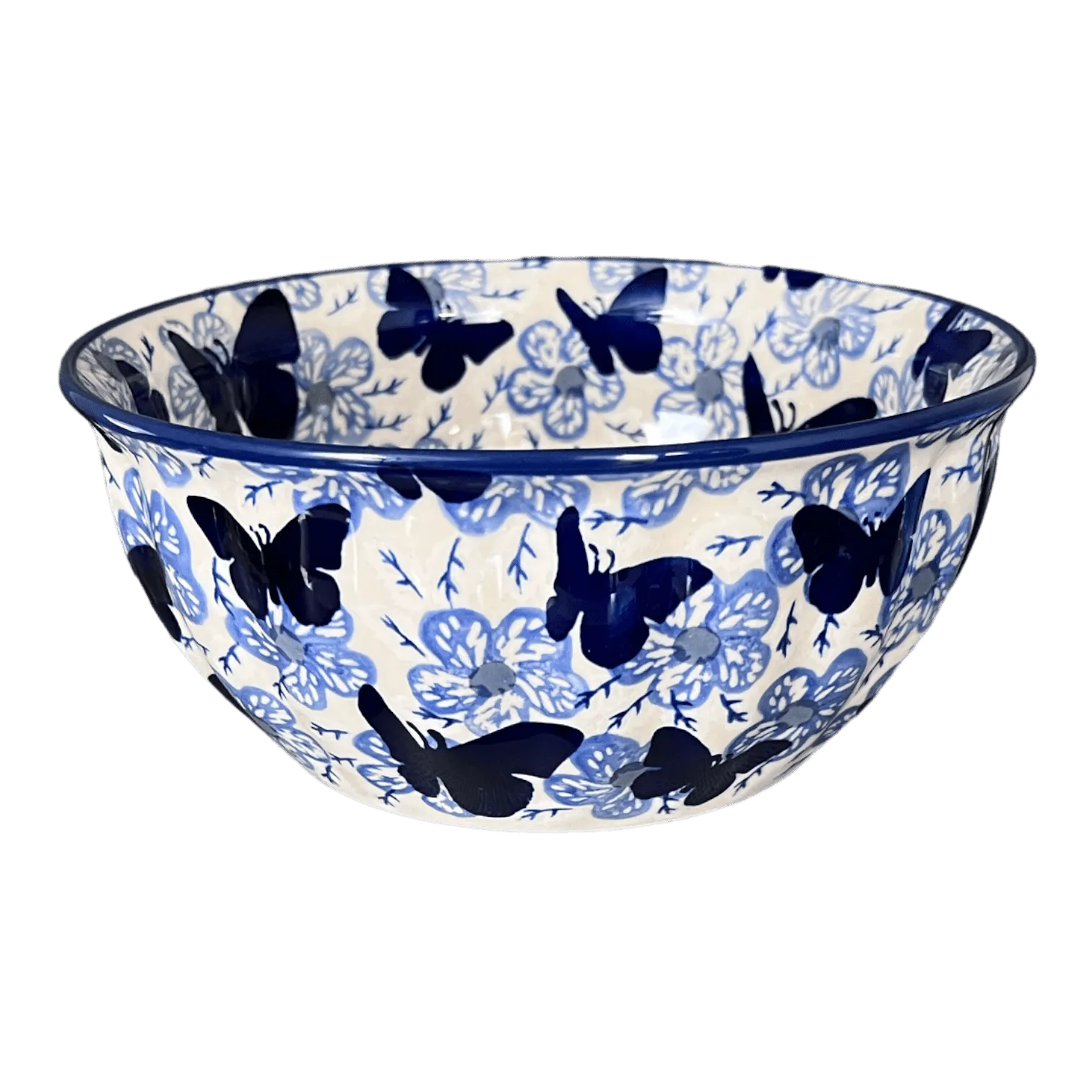 Bowl, Round, 7.75" in "Blue Butterfly" by Manufaktura | M085U-AS58