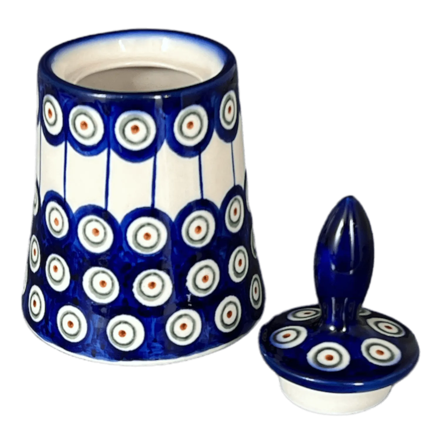 Bowl, Round, Opus, Sugar Bowl, 5.5", WR (WR9D) in "Peacock in Line" by W.R. Ceramika | WR9D-SM1
