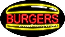 Burgers Flashing Handcrafted Real GlassTube Neon Sign