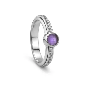 Calm Amethyst Crystal Fidget Ring