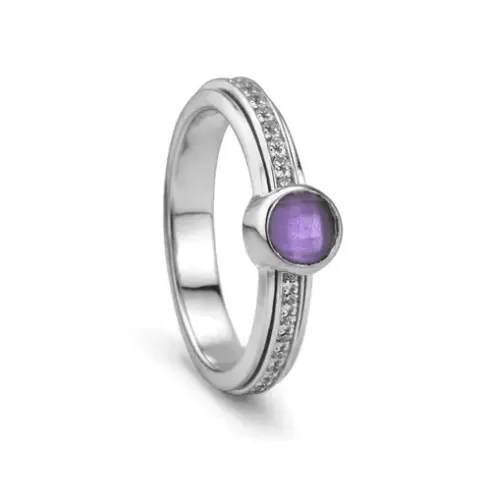 Calm Amethyst Crystal Fidget Ring