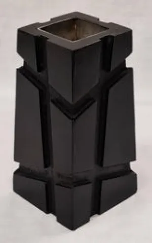 Candle Holder - Wooden Rustic w/Steel Top (8 x 8 x 15cm)