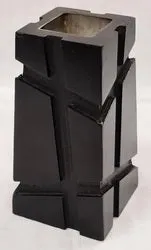Candle Holder - Wooden Rustic w/Steel Top (8 x 8 x 15cm)