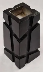 Candle Holder - Wooden Rustic w/Steel Top (8 x 8 x 15cm)