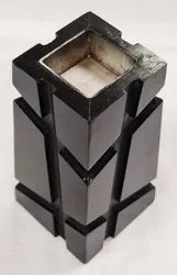 Candle Holder - Wooden Rustic w/Steel Top (8 x 8 x 15cm)