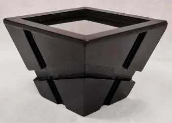Candle Stand - Wooden Rustic w/Plexiglass Mirror (6 x 6 x 8cm)