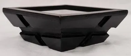Candle Stand - Wooden Rustic w/Plexiglass Mirror (7 x 7 4cm)