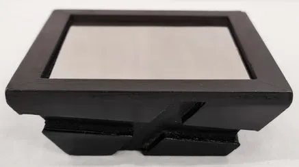 Candle Stand - Wooden Rustic w/Plexiglass Mirror (7 x 7 4cm)