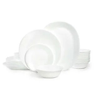 Corelle®| Winter Frost White 38pc Dinnerware Set | Service for 12 | Classic White |Easy-to-Clean | Triple-layer strong glass resistant to chips and cracks |Made in USA