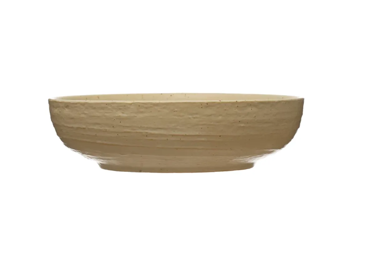 Cream Stoneware Bowl 9.5" diameter