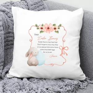 Customised Floral Bunny Cushion - Easter Décor - Daughter's Gift - Spring Theme