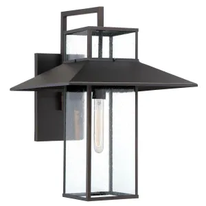 Danforth Park 22 in. Outdoor Wall Lantern Oil Rubbed Bronze & Gold Finish
